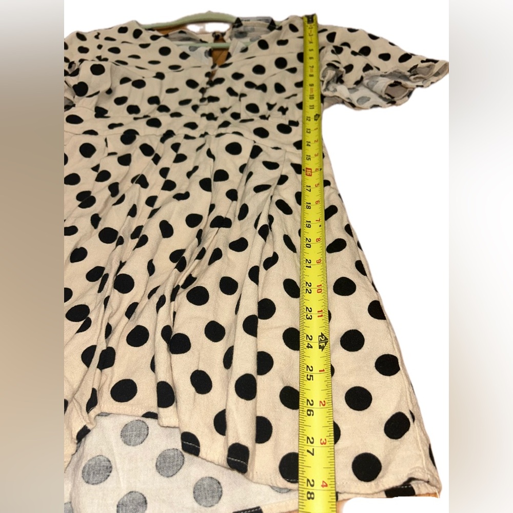 Zara Polka Dot cream and‎ black Romper Size Medium - Picture 4 of 7